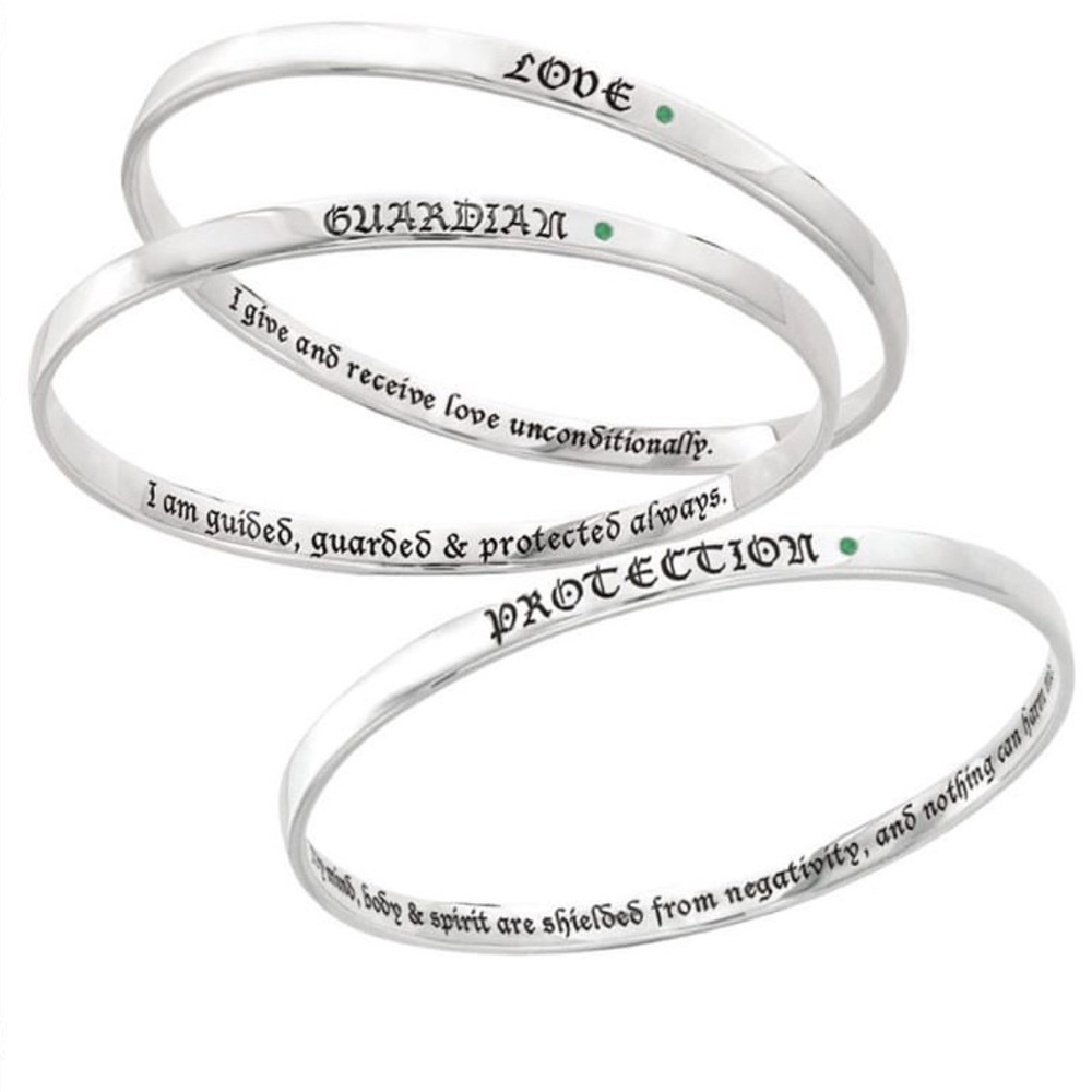 NWT Sterling Silver affirmation bangles Set of 3